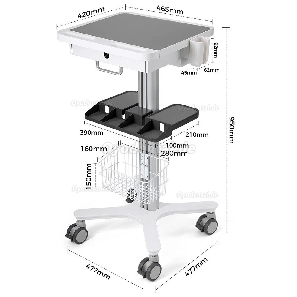 Likaymo RC-1 Dentalwagen Multifunktionaler Mobiler Trolley f&uuml;r Labor Klinik und Zahnarztpraxis